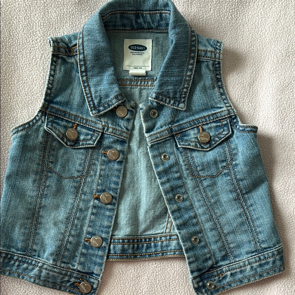 Old Navy Blue Denim Vest Classic Style